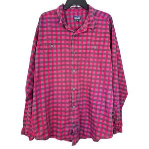 Patagonia Organic Cotton Light Flannel Shirt Mens XL Button Up Plaid Long Sleeve